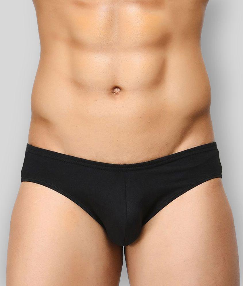 Affordable Men BASIICS By La Intimo - Black Cotton Mens Briefs ( Pack of 1 ) - S 2025 at ShopCir