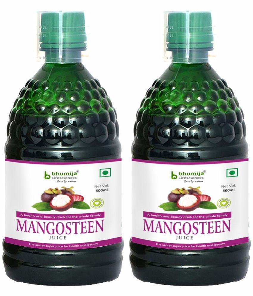 Bhumija Lifesciences Mangosteen Juice 500ml | Helps in Maintaining Healthy Immune System | Complete Family Drink | Summer and Winters (Pack of 2)