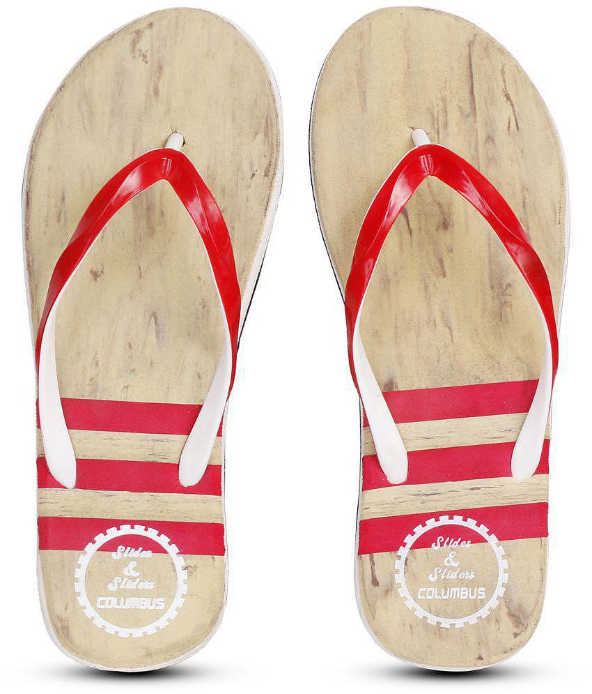 Columbus Sports - Red  Women's Slippers - None