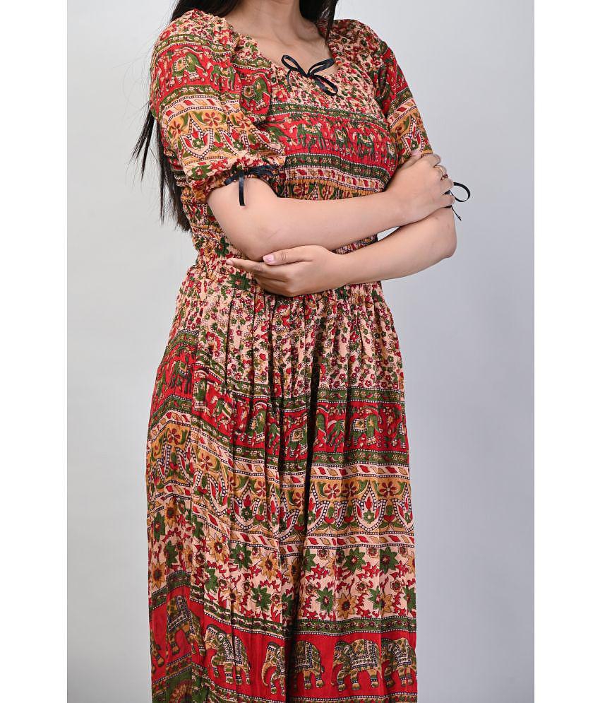 Best Men Frionkandy - Red Rayon Women''s Fit & Flare Dress ( Pack of 1 ) - None 2025 at ShopCirc