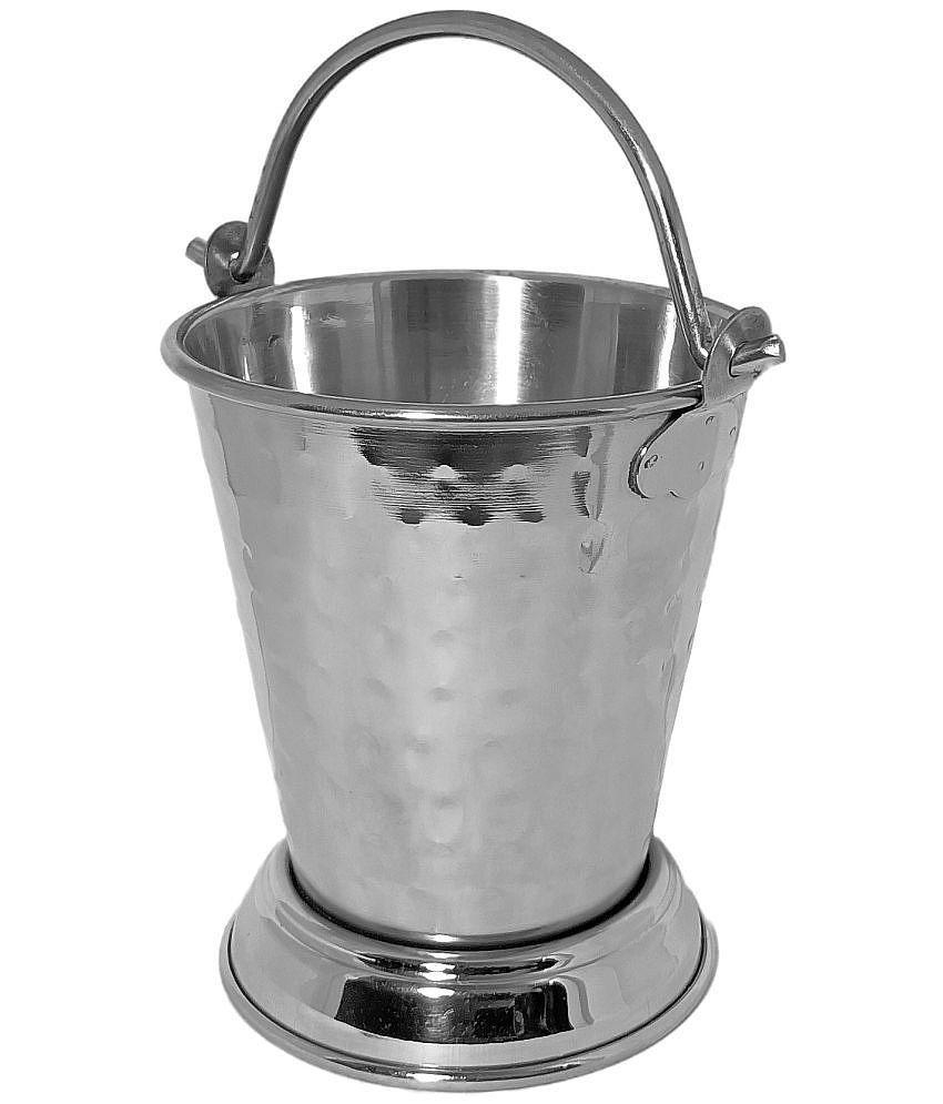 A & H ENTERPRISES Bucket for Serving Gravy daal Silver Serving Bucket ( Set of 1 )