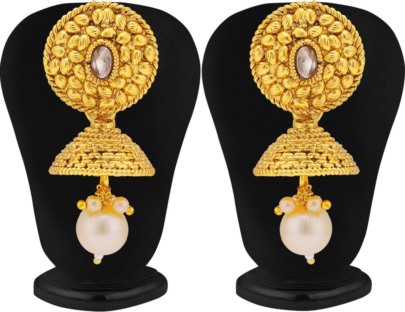 Pearl earrings Jhumka | Gold earrings designs, Gold jewellery design  necklaces, Jewelry design earrings