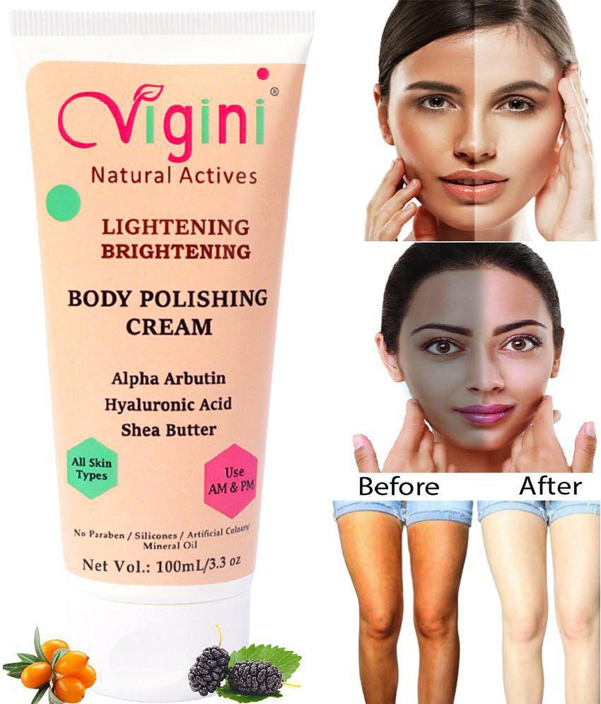 Vigini Skin Whitening Lightening Body Polishing Glow DTan Goree Cream Pack of 2