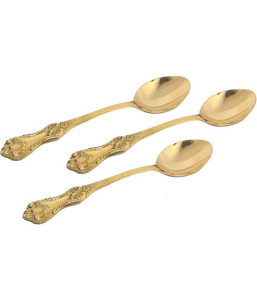 A & H ENTERPRISES - Brass Brass Table Spoon ( Pack of 3 ) - Brass