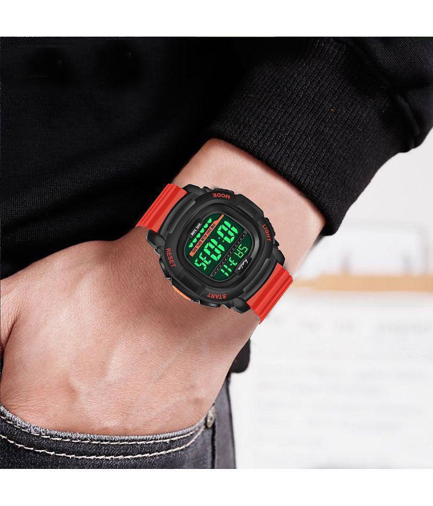 Hala - Red Silicon Digital Men's Watch