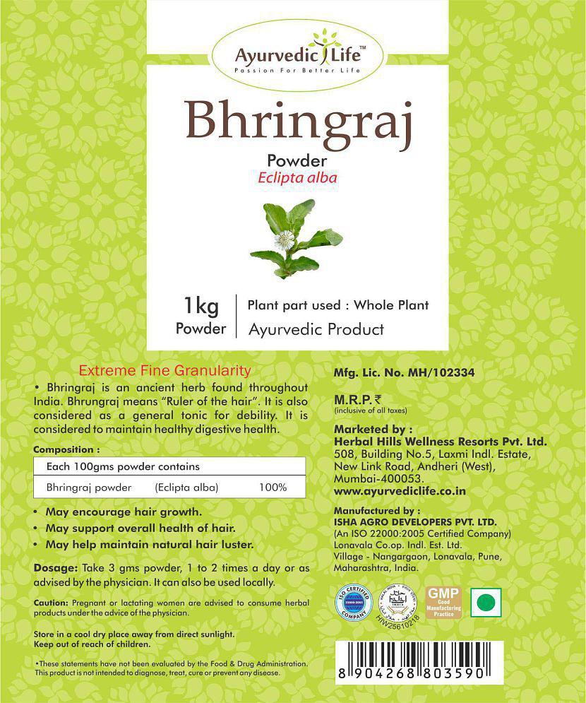 Ayurvedic Life Bhringraj Powder 1 kg Pack of 2