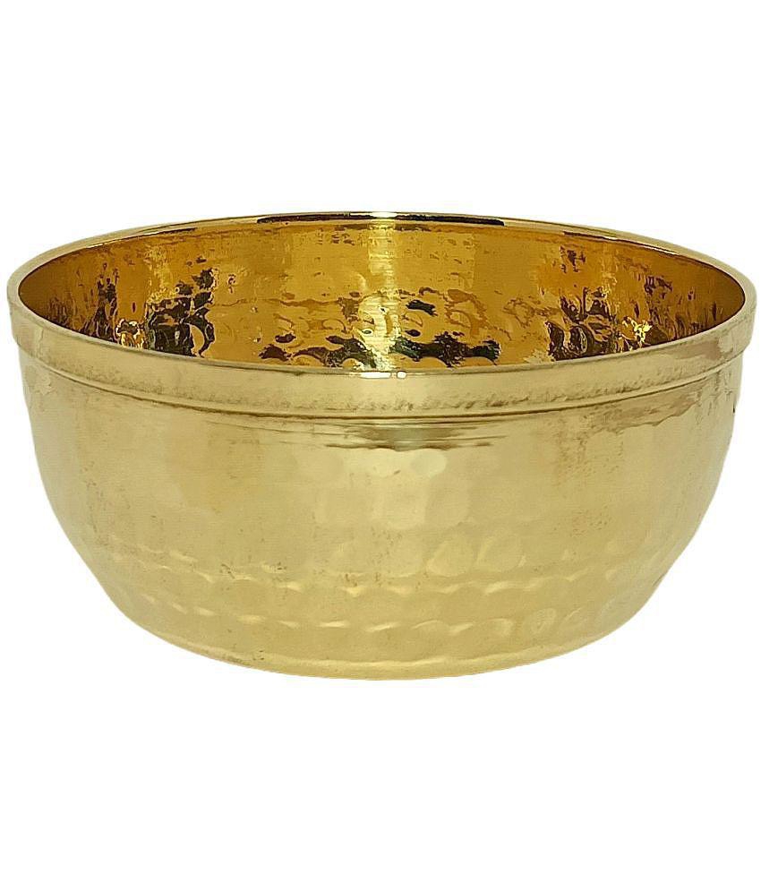 A & H ENTERPRISES - Hammered Katori /Sabzi Bowl Brass Cereal Bowl 200 mL ( Set of 1 ) - Brass