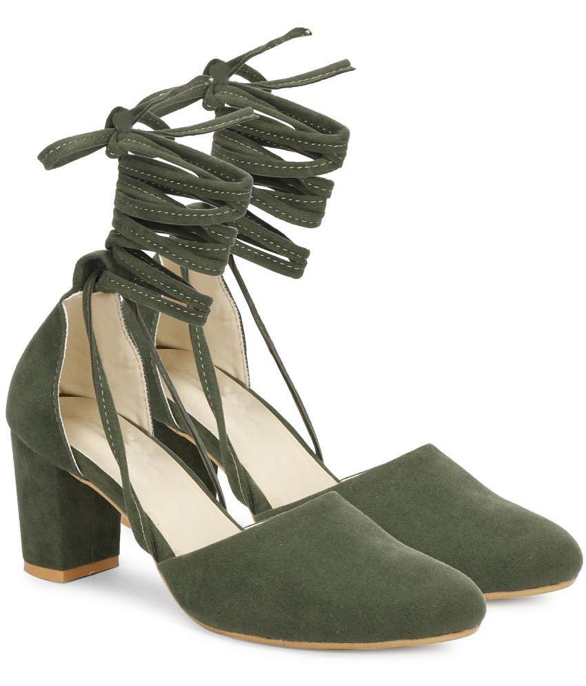 Ishransh - Olive Women's Gladiators Heels - None