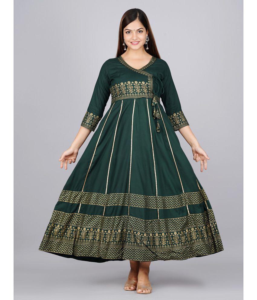 Glorious - Green Rayon Women's Anarkali Kurti ( Pack of 1 ) - None