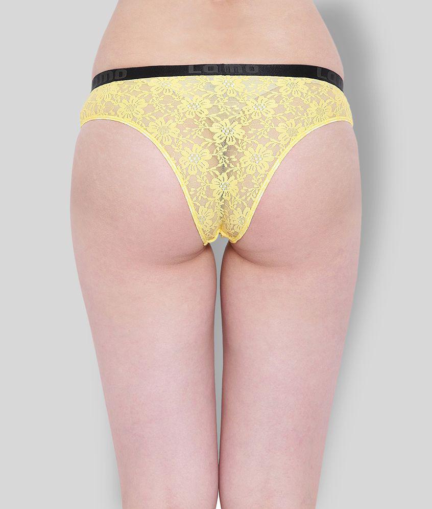 Elegant Men La Intimo - Yellow Nylon Printed Women''s Briefs ( Pack of 1 ) - S 2025 at ShopCircu