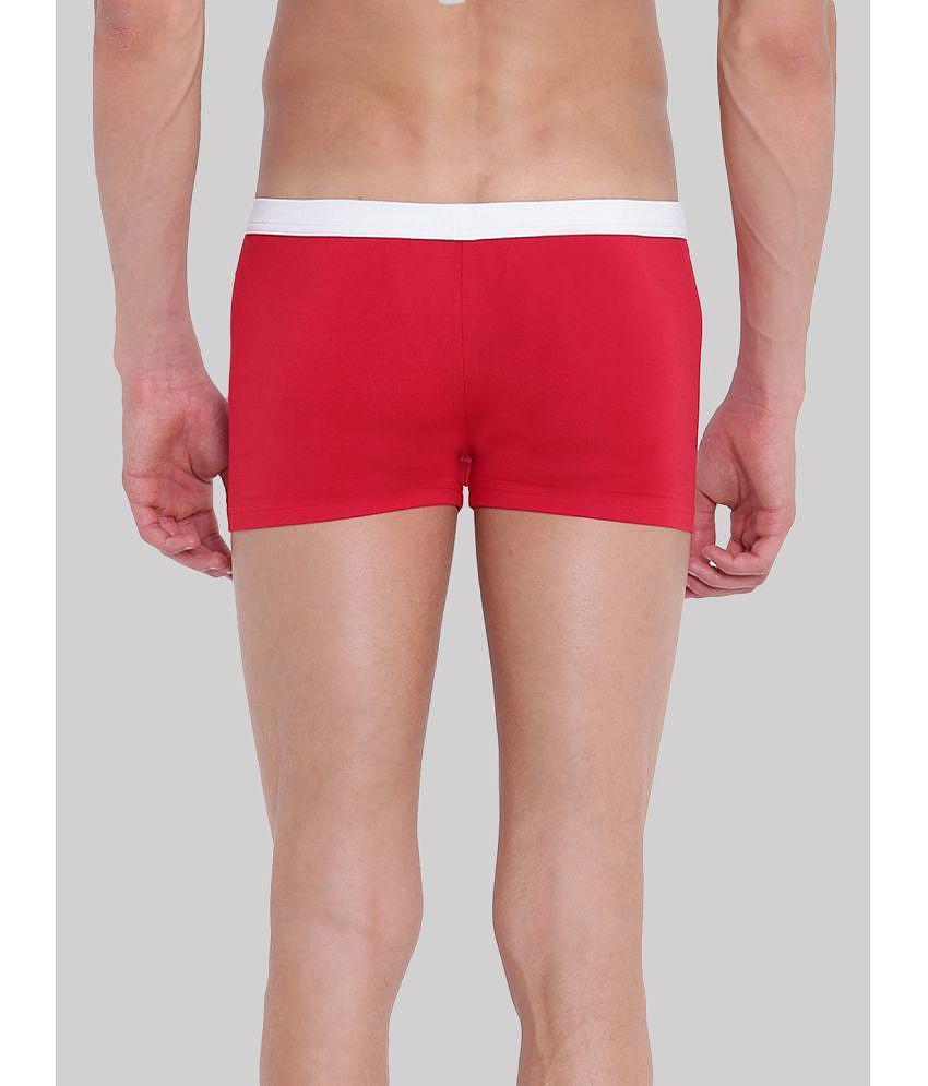Top Men La Intimo Cotton Blend Mens Trunks ( Red ) LITR005 - None 2025 at ShopCircuit | ONDC