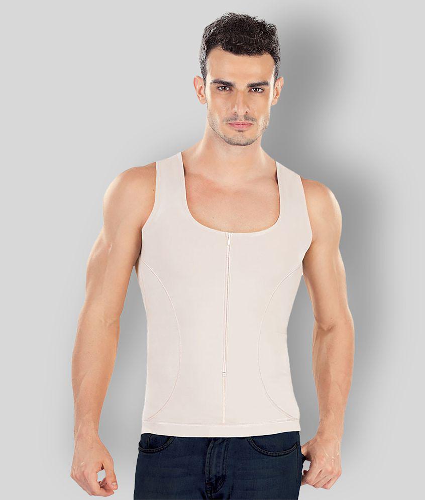 Dermawear - Beige Cotton Blend Men's Vest  ( Pack of 1 ) - M