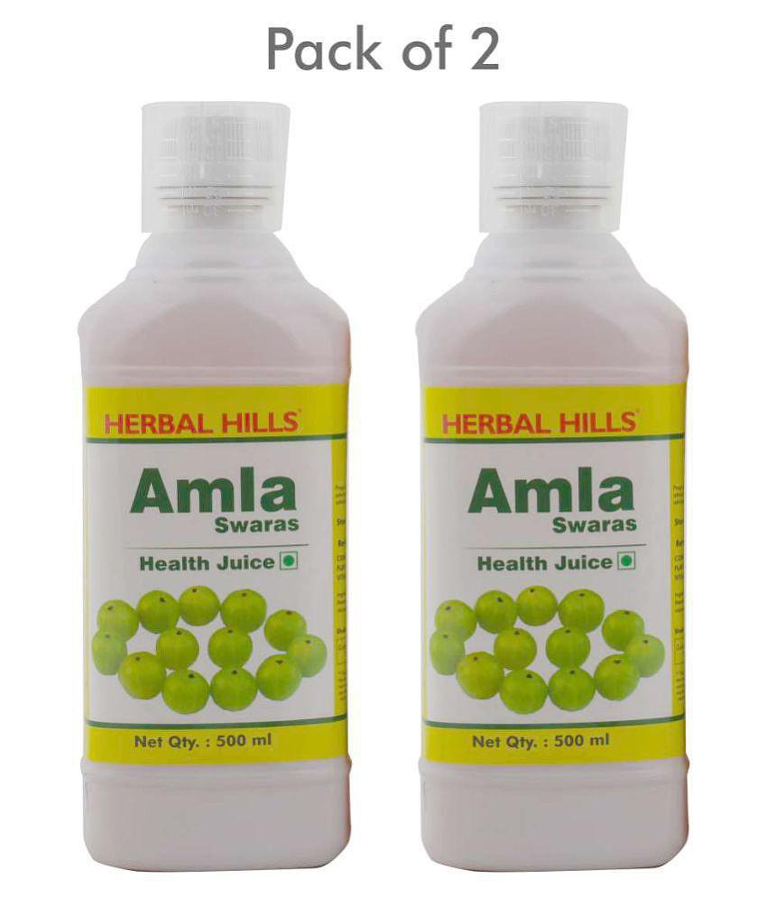 Herbal Hills Amla Swaras or Juice Liquid 500 ml Pack Of 2