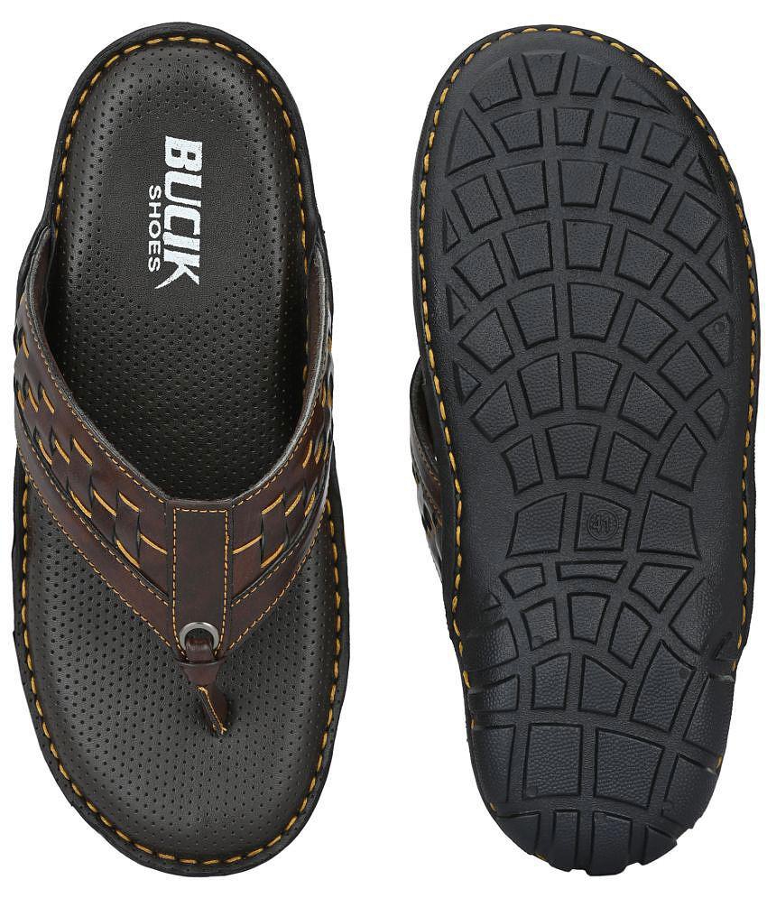Latest Men Bucik Brown Daily Slippers - None 2025 at ShopCircuit | ONDC