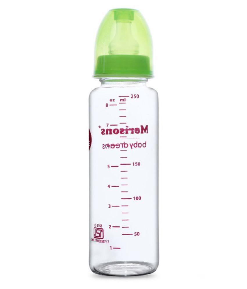 Morisons Baby Dreams Glass Feeding Bottle 250ml - Green