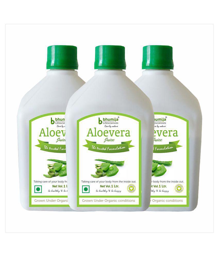 BHUMIJA LIFESCIENCES Aloevera Fiber Rich Juice Health Drink Liquid 3 l Pack of 3