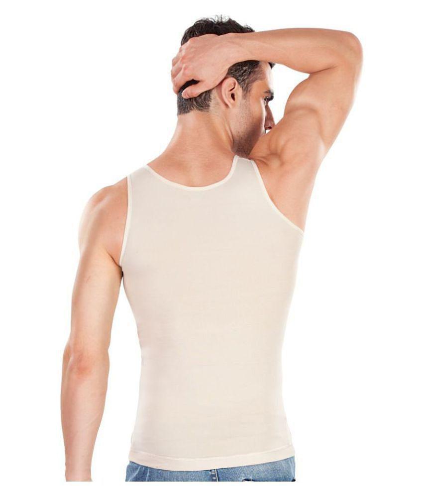 Dermawear - Beige Cotton Blend Men's Vest  ( Pack of 1 ) - M