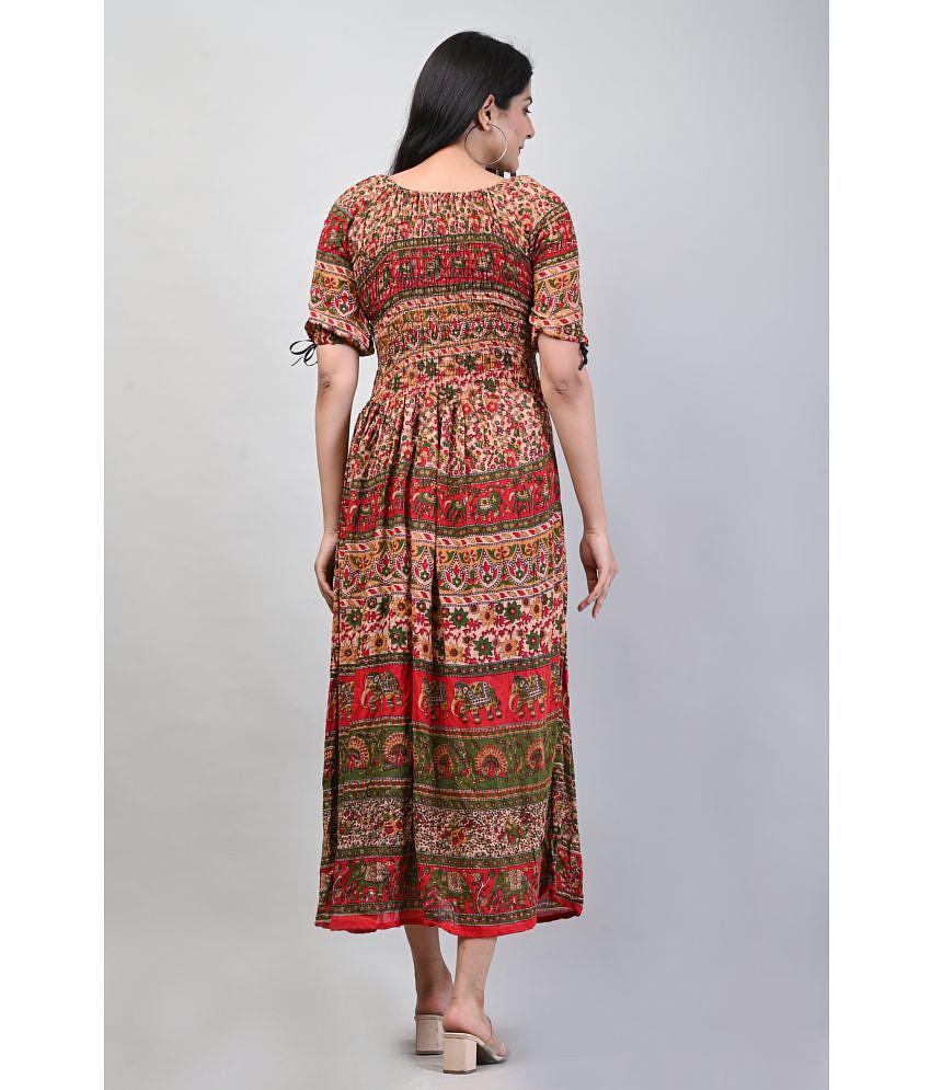Best Men Frionkandy - Red Rayon Women''s Fit & Flare Dress ( Pack of 1 ) - None 2025 at ShopCirc