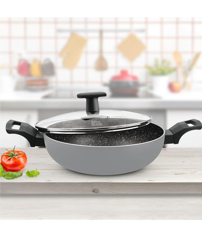 Milton Pro Cook Black Pearl Induction Kadhai, 26 cm / 3.4 Litre