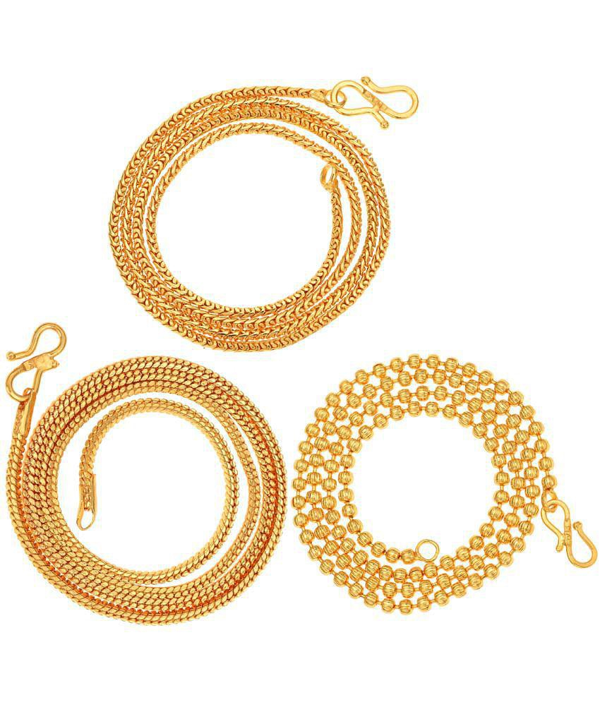 Latest Men AanyaCentric Combo of 3 Gold Plated 22inches Long Fashion Chain - None 2025 at ShopCi
