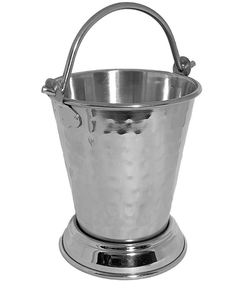 A & H ENTERPRISES Bucket for Serving Gravy daal Silver Serving Bucket ( Set of 1 )