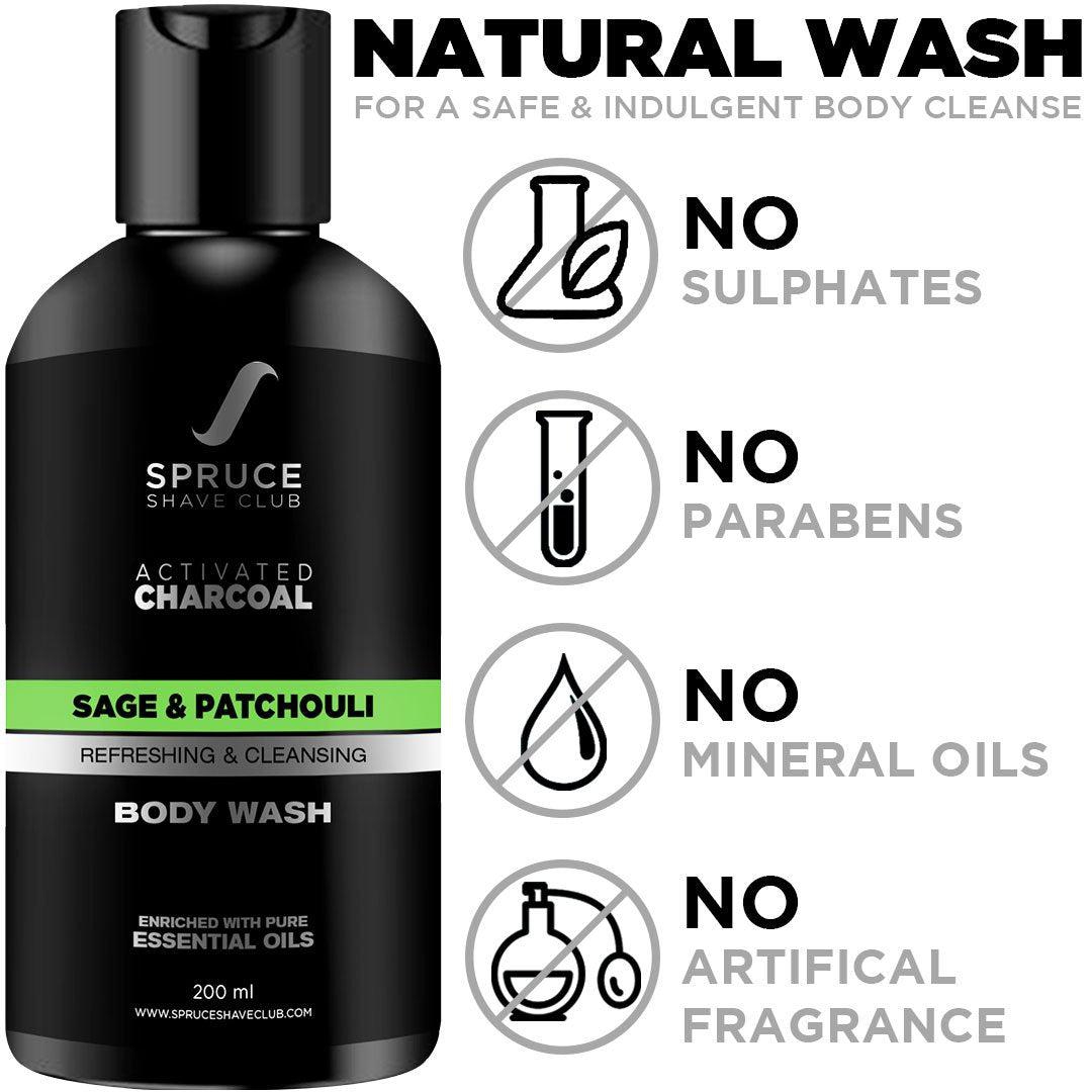 Charcoal Body Wash | Sage & Patchouli