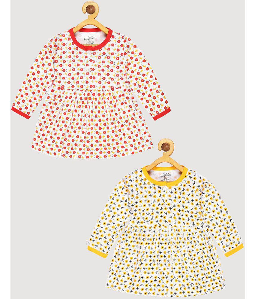 Affordable Women Babeezworld - Red & Yellow Cotton Baby Girl Frock ( Pack of 2 ) - None 2025 at 