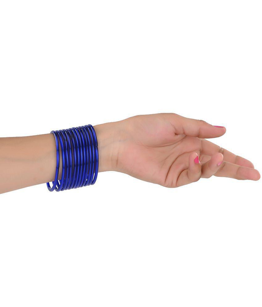Top Men Somil - Blue Bangle Set ( Pack of 12 ) - None 2025 at ShopCircuit | ONDC
