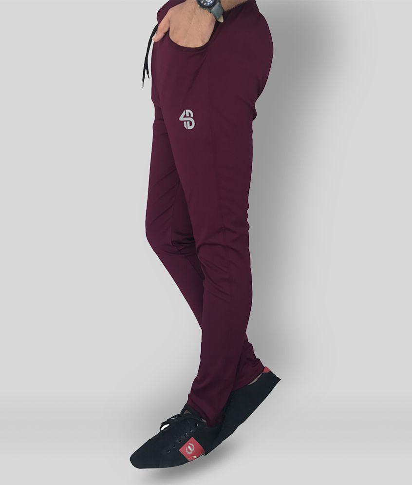 Forbro - Maroon Cotton Blend Men's Trackpants ( Pack of 1 ) - L