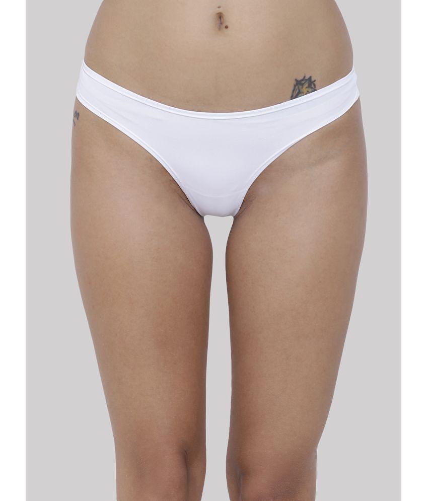 Sophisticated Men BASIICS By La Intimo - White BCPSS01 Polyester Solid Womens Bikini ( Pack of 1