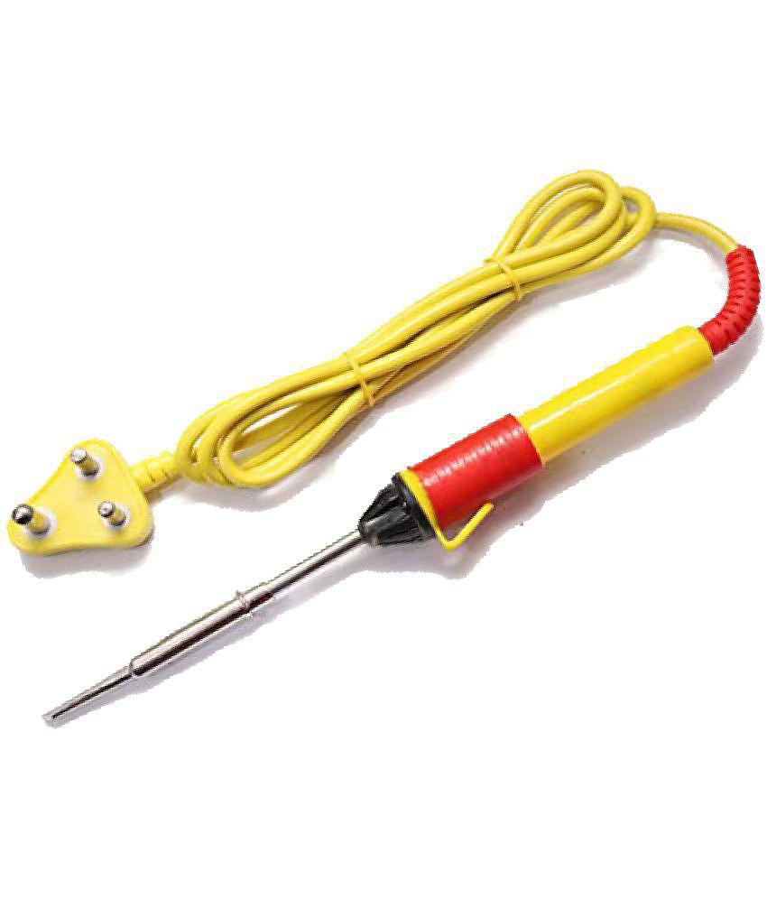 ALDECO: ( 12 in 1 ) Soldering Iron Kit contains- Yellow Iron, Wire, Flux, Bit, Stand, Cutter, Tester, Tape, Glue Gun, 2 Glue Stick, Digital Multimeter