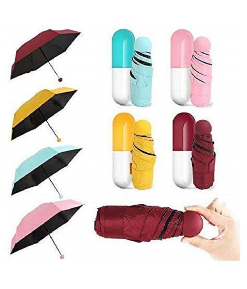 Latest Men Capsule Mini Pocket Umbrella Windproof Folding Umbrella - Maroon 2025 at ShopCircuit 