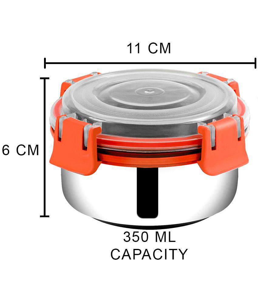 BOWLMAN Steel Orange Food Container ( Set of 2 ) - Orange