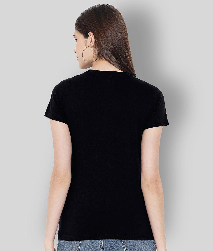 Affordable Men Fabflee - Black Cotton Regular Fit Women's T-Shirt ( Pack of 1 ) - M 2025 at Shop