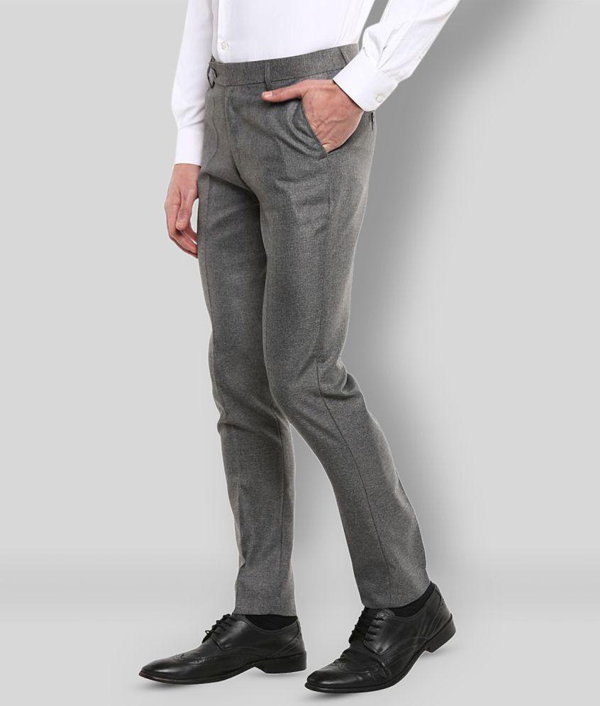 Inspire Clothing Inspiration - Grey Polycotton Slim - Fit Men's Formal Pants ( Pack of 1 ) - None