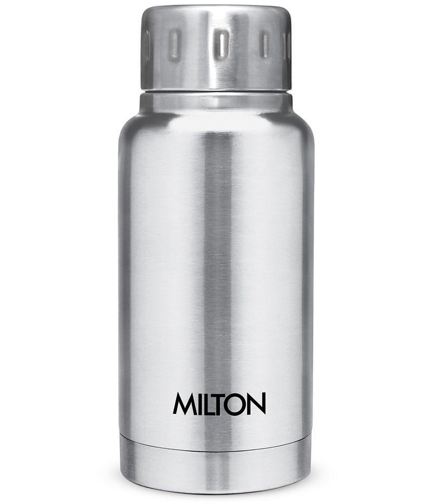 Milton Elfin 160 Thermosteel Hot and Cold Water Bottle, 160 ml, Silver - Silver