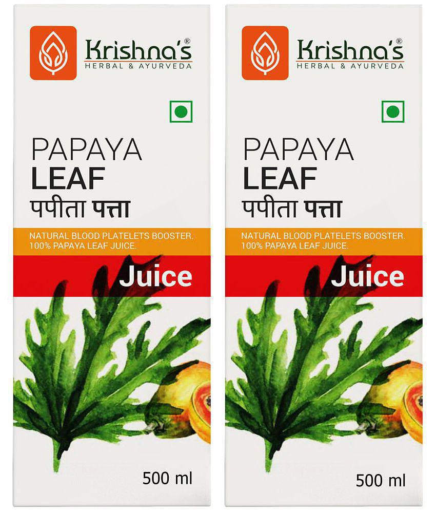 Krishna's Herbal & Ayurveda Papaya Leaf Juice 500ml ( Pack of 2 )