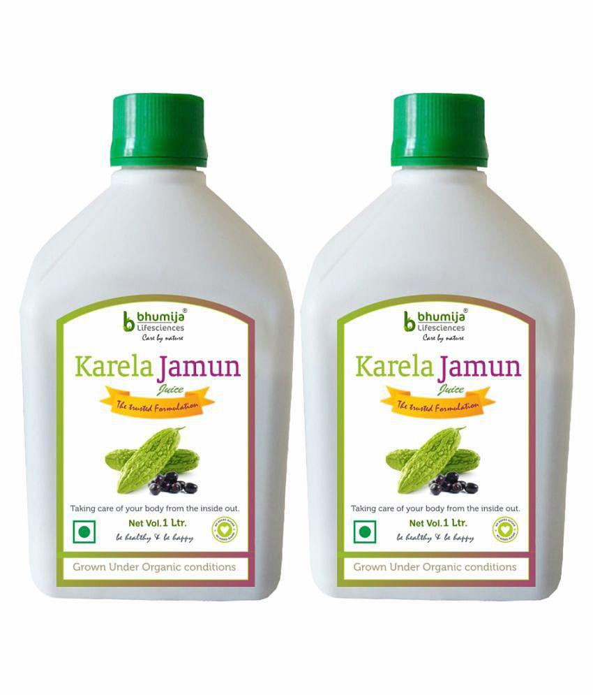 BHUMIJA LIFESCIENCES Karela Jamun Juice  Health Drink Liquid 2 l Pack of 2