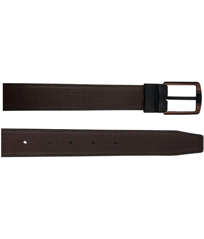 Trendy Men Zacharias - Brown Leather Men's Reversible Belt ( Pack of 1 ) - None 2025 at ShopCirc