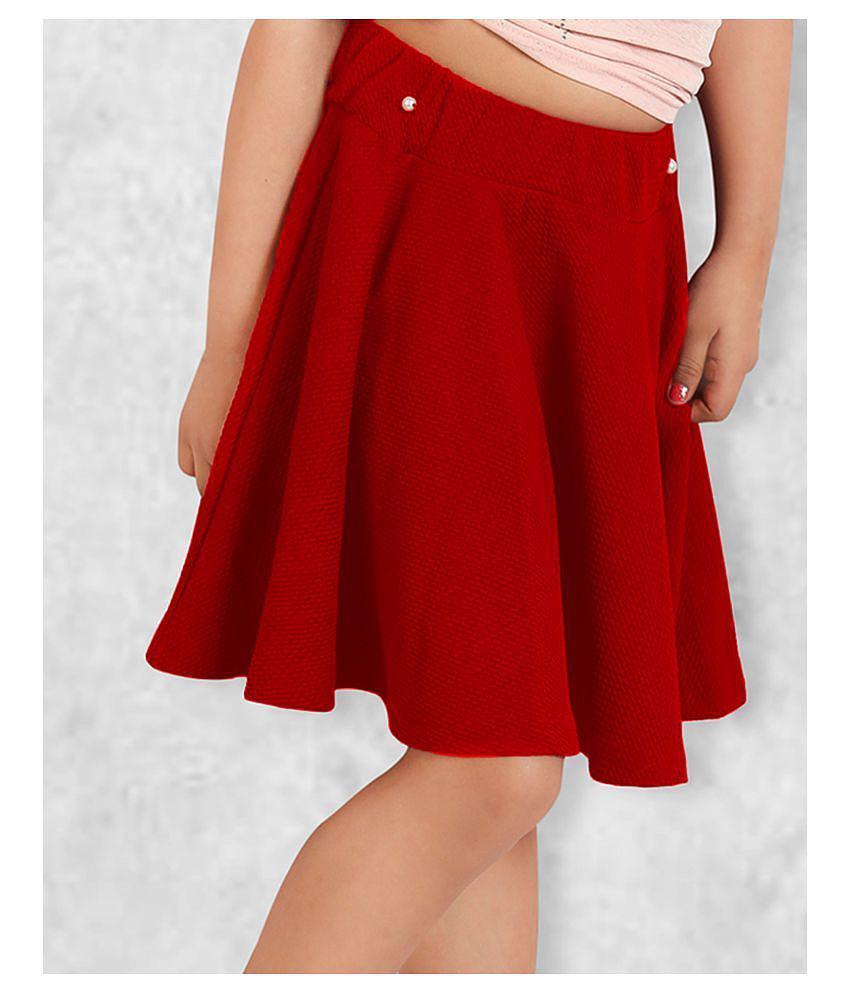 New Men Addyvero - Red Cotton Blend Girls Skater ( ) - None 2025 at ShopCircuit | ONDC
