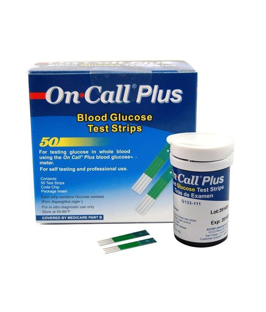 On Call Plus Glucometer Strips 50 T pack of 2 Expiry March 2024