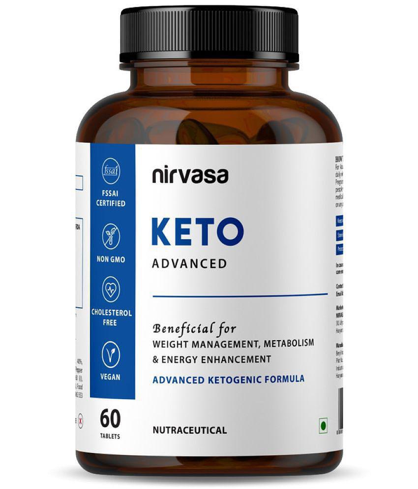 Nirvasa Keto Advance Tablets for Men & Women, for weight management, enriched with Garcinia Cambogia 60%, Green Coffee 40%, (1 X 60 Tablets)