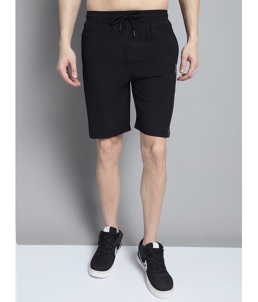 9TY3REE - Black Polyester Men's Shorts ( Pack of 1 ) - None