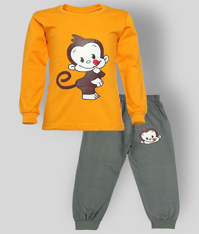 Stylish Men CATCUB - Yellow Cotton Boy's T-Shirt & Pants ( Pack of 1 ) - None 2025 at ShopCircui