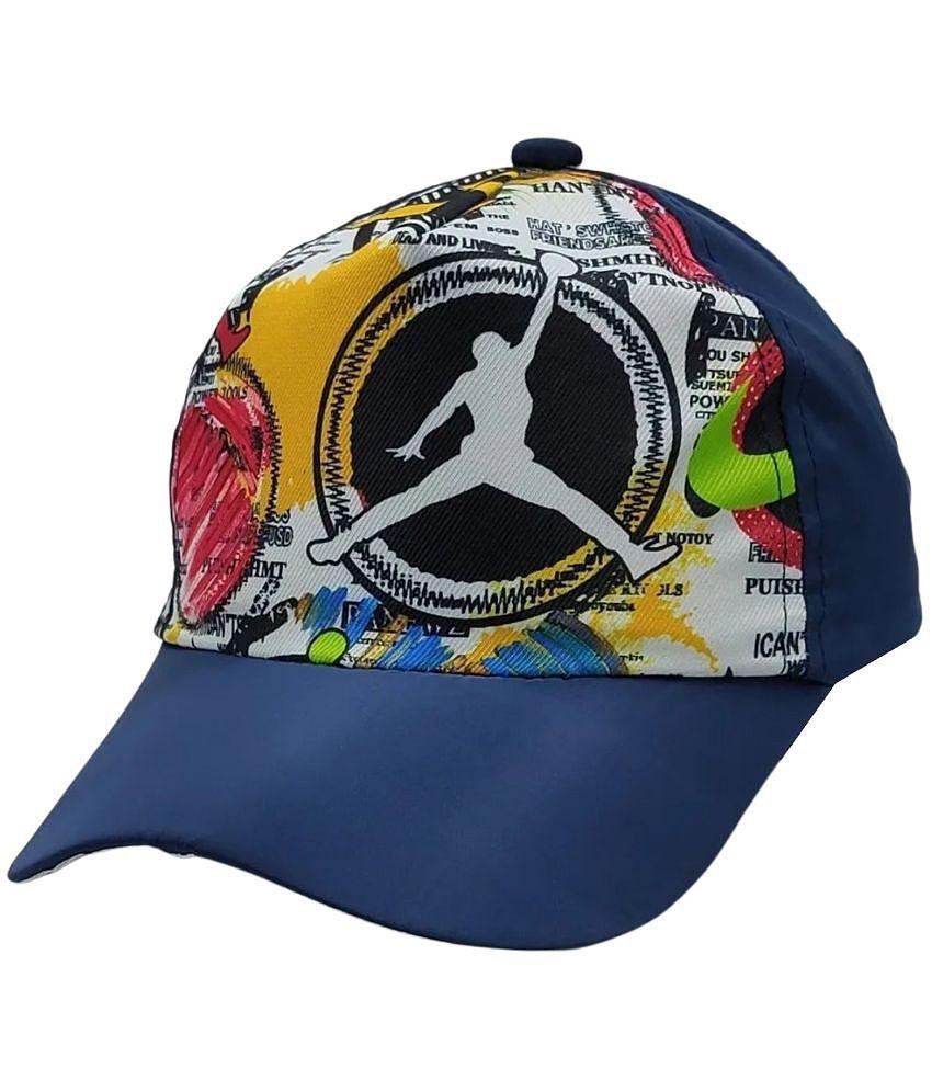 Elegant Men Zacharias Unisex Kids Cotton & Polyester Baby Cap kc-22 (Blue_9-24 Months) (Pack of 