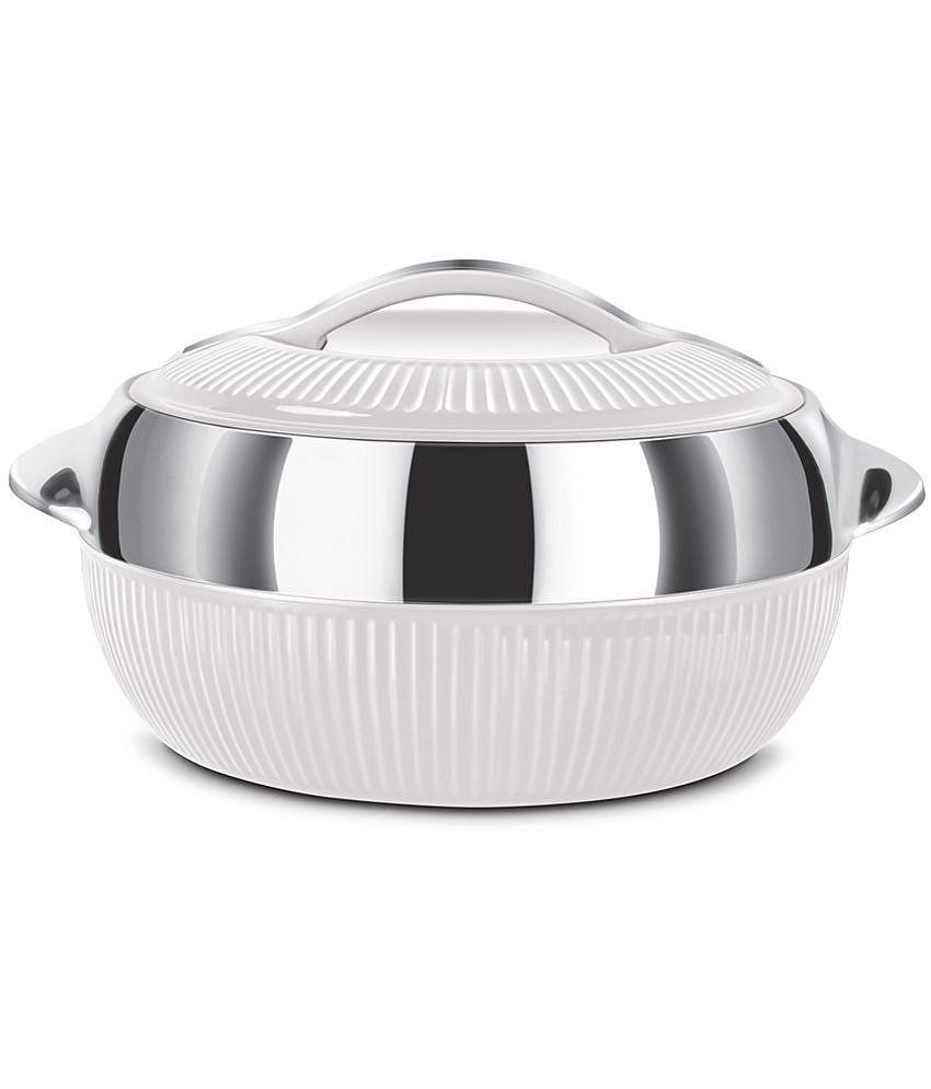 Milton Fiesta 1000 Insulated Inner Stainless Steel Casserole, 830 ml, White Silver - White