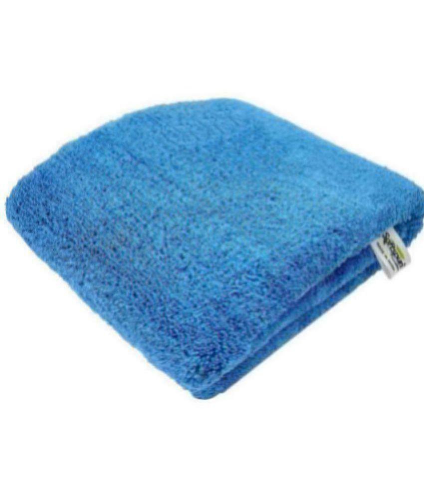 SOFTSPUN - Microfibre Navy Blue Solid Bath Towel ( 70x140 ) cm 375 -GSM ( Pack of 1 ) - Navy Blue