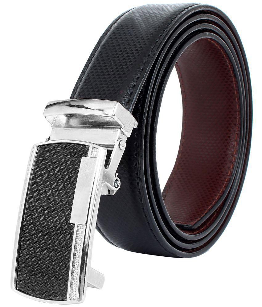 New Men Zacharias - Black Leather Men's Reversible Belt ( Pack of 1 ) - None 2025 at ShopCircuit