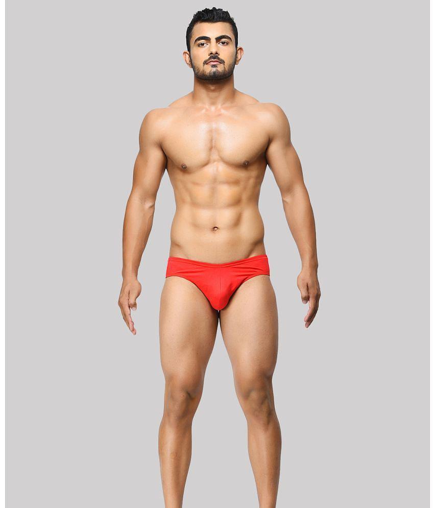 Luxurious Men BASIICS By La Intimo - Red BCSBR05 Spandex Mens Briefs ( Pack of 1 ) - None 2025 a