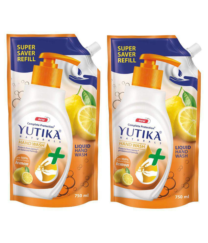 yutika Naturals Complete Protection 100% Natural Extract Lemon Hand Wash 750 mL Pack of 2